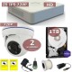 Kit videovigilancia HD-TVI 2 cámaras domo con disco duro de 1 TB especial videovigilancia Avantsec