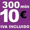 BONO voz móvil 300 minutos 10 euros iva incluido