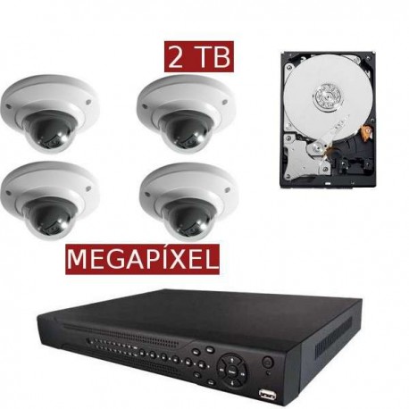 Kit videovigilancia megapíxel KITMEGA4DOM