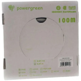 Rollo cable Cat 6 UTP PARA EXTERIOR RIGIDO 24AWG NEGRO